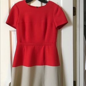BCBG Maxazria Red and Taupe Dress